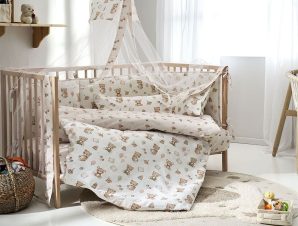 Σεντόνια Βρεφικά Berry (Σετ 3τμχ) Beige-Pink Vesta Home