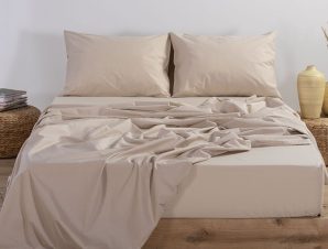 Σεντόνι Μεμονωμένο King Size 180×200+35 Nef Nef Basic 730-Beige Με Λάστιχο (180×200+35)