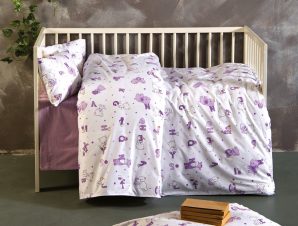 Σεντόνια Κούνιας (Σετ) Sb Home Baby Alphabet Lilac