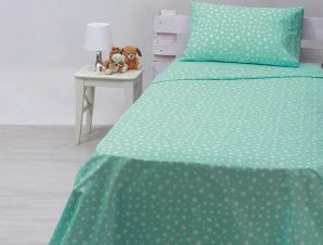 Σετ Σεντόνια Sunshine Home cotton feelings 22 Aqua Μονό 165×270