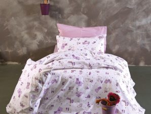 Σετ Σεντόνια Λίκνου 2 Τεμαχίων Sb Home Alphabet Lilac 80×110